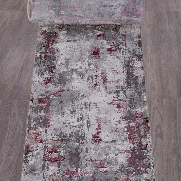Турецкая ковровая дорожка 23319 - 950 GREY / PURPLE - коллекция GRAND