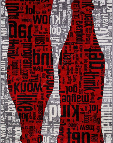 Ковер российский C081 RIO (Фризе, красный, серый)