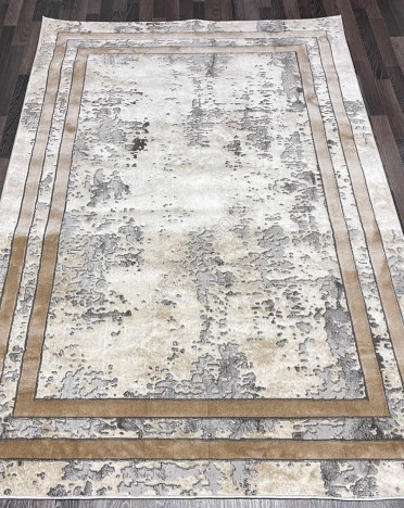 Ковер турецкий 26679A BYONCE (PP Heatset Высокоплотный, бежевый, серый)