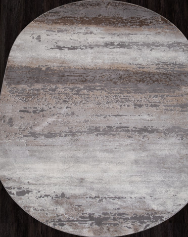 Ковер российский 3312 GRAFF (PP Heatset Высокоплотный, бежевый, серый) овальный