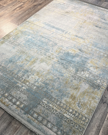 Ковер персидский 3089 Paris (Бамбуковый шелк, желтый, серый)