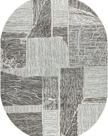 Ковер российский 37642B Rimma Lux овальный (Хит-сет, серый)