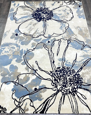 Ковер турецкий D094A Madison (PP Heatset Высокоплотный, голубой, кремовый)