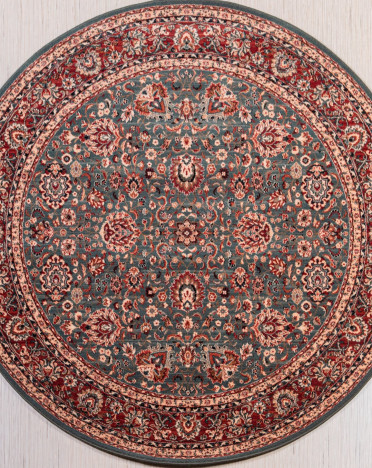 Ковер бельгийский 4362-400 KASHQAI Shapur (Шерсть, зеленый, терракотовый)