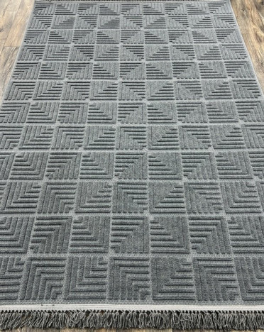 Турецкий ковер L1062A QUEST (Полиэстер, серый)