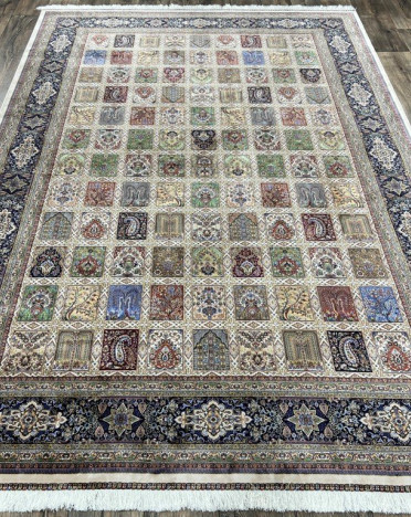 Иранский ковер Iran Qum Iran G218 (Шелк - Модал, разноцветный, кремовый)