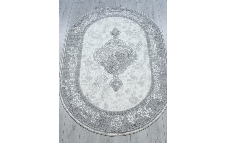 Ковер F163AQ - GREY / D.GREY - Овал - коллекция SIROCCO